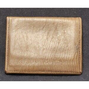 Tan Lizard Embossed Leather Bifold Wallet Card Holder Unbranded Vintage